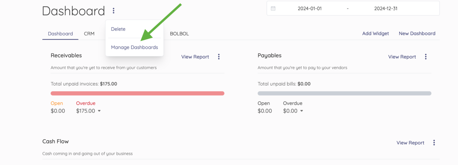 Creating a Dashboard - Help Center - Akaunting