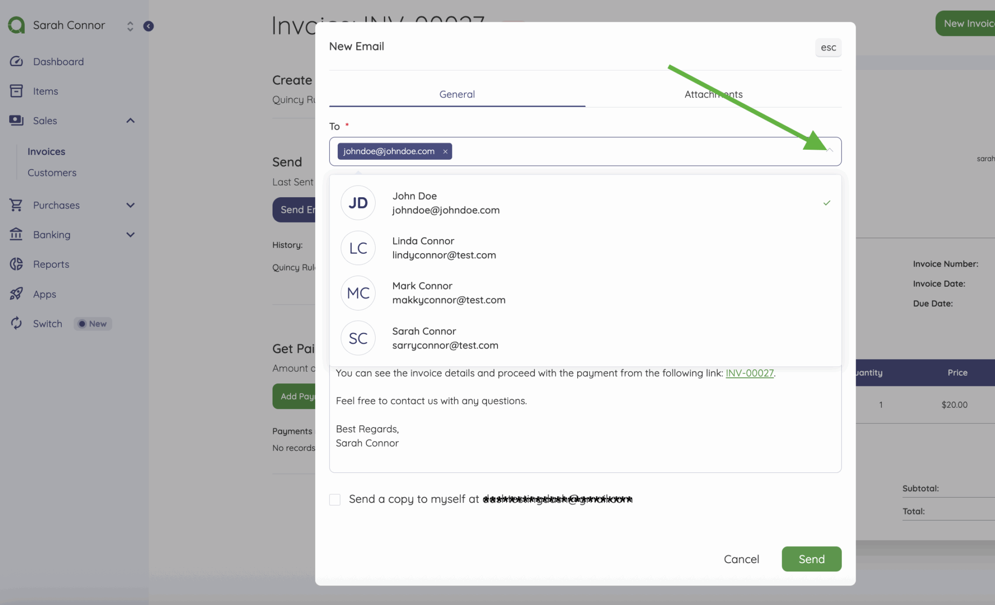 Sending an Invoice - Help Center - Akaunting