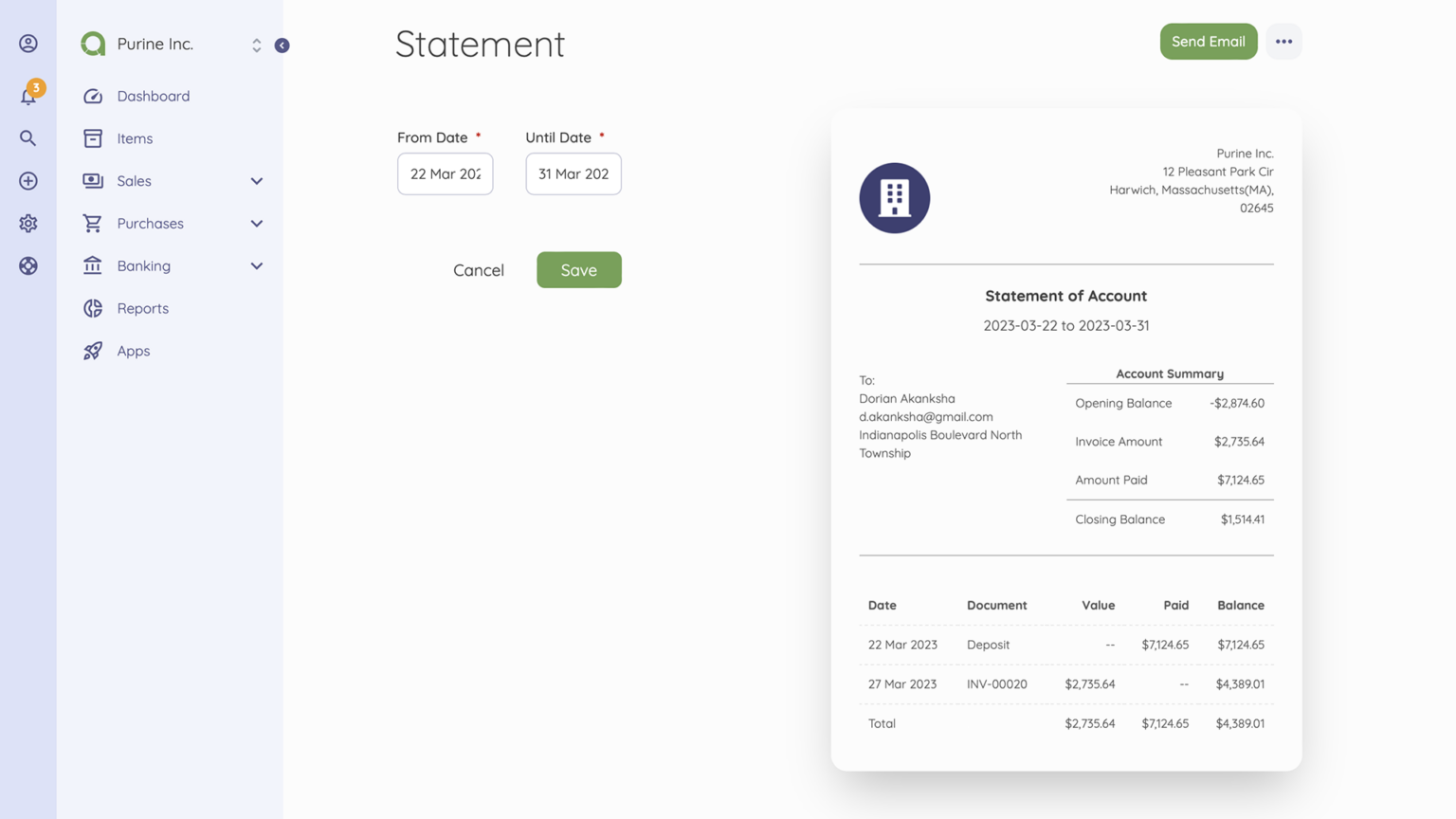 Customer Statement Report - Help Center - Akaunting