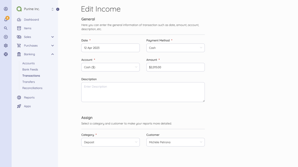 Editing Transaction Details